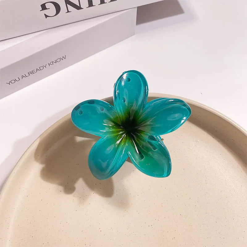 2024 New Vacation Egg Flower Hair Clips Hawaii Beach Claws Bohemian Hairpin for Girls