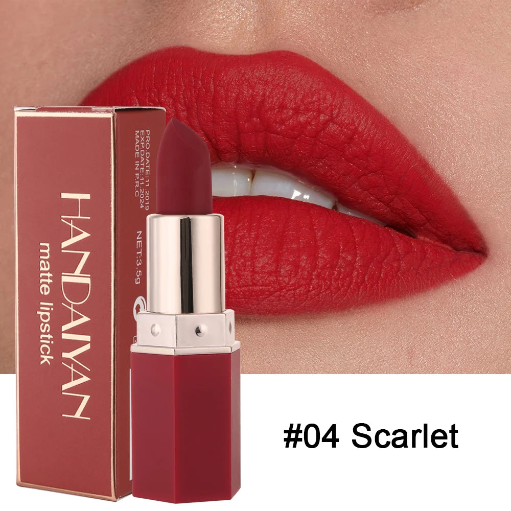 6-Color Matte Lipstick, Non-Fading, Non-Stick Cup Long-Lasting Velvet Finish, Smooth Matte Lip Color Waterproof Smudge-proof