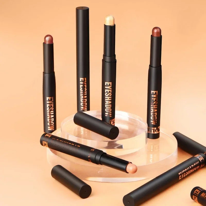 1PC Waterproof Pearlescent Eyeshadow Pencil Stick 6 Colors Lasting Glitter Shimmer Eye Shadow Highlighter Pen Eyes Makeup Tools