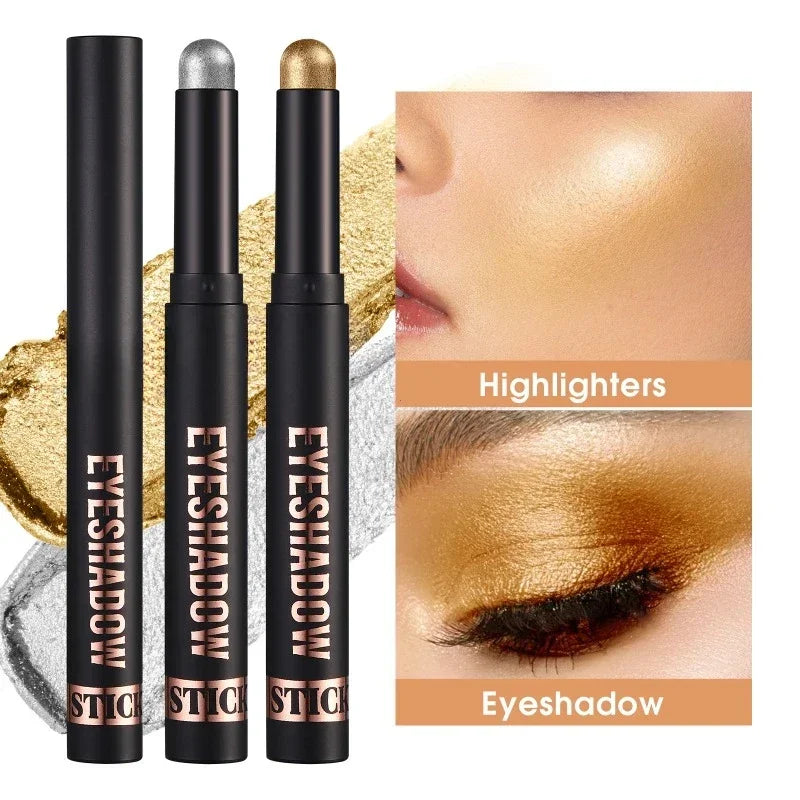 1PC Waterproof Pearlescent Eyeshadow Pencil Stick 6 Colors Lasting Glitter Shimmer Eye Shadow Highlighter Pen Eyes Makeup Tools