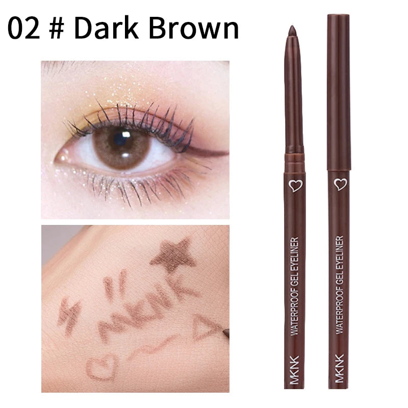 Waterproof Eyeliner Pen Smooth Matte Black Brown Gel Eye Liner Pen Quick-drying Long Lasting Pencil Not Blooming Eye Makeup