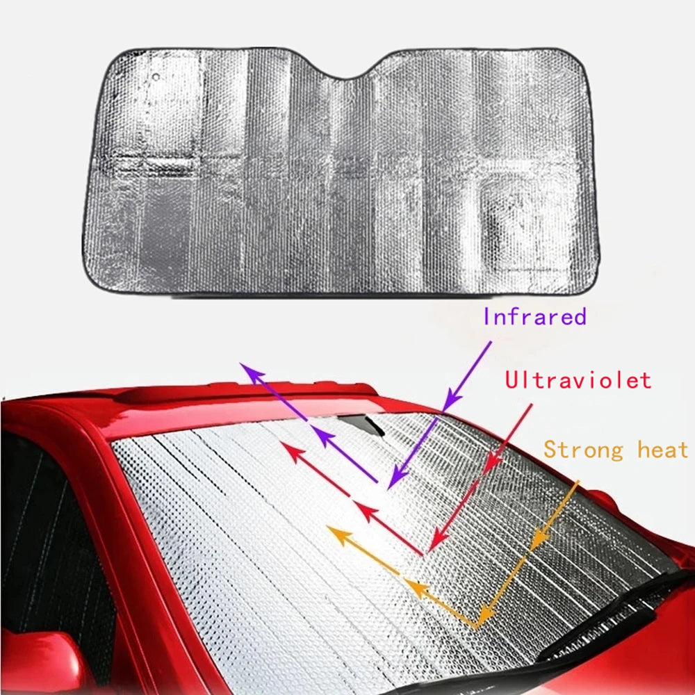 140x70CM Car Window Sun Shade Windshield Snow Ice Anti-UV Protection Front Rear Windshield Block Cover Visor Auto Accessories
