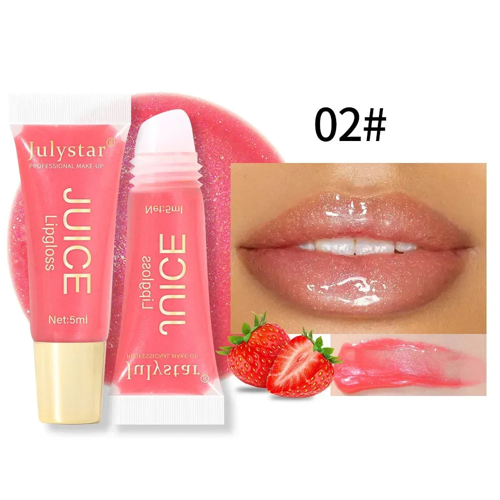 Nude Brown Plumping Lip Gloss Moisturizing Fruit Lip Oil Transparent Fullness Lips Tint Soft Tube Makeup Applicator Beauty Care