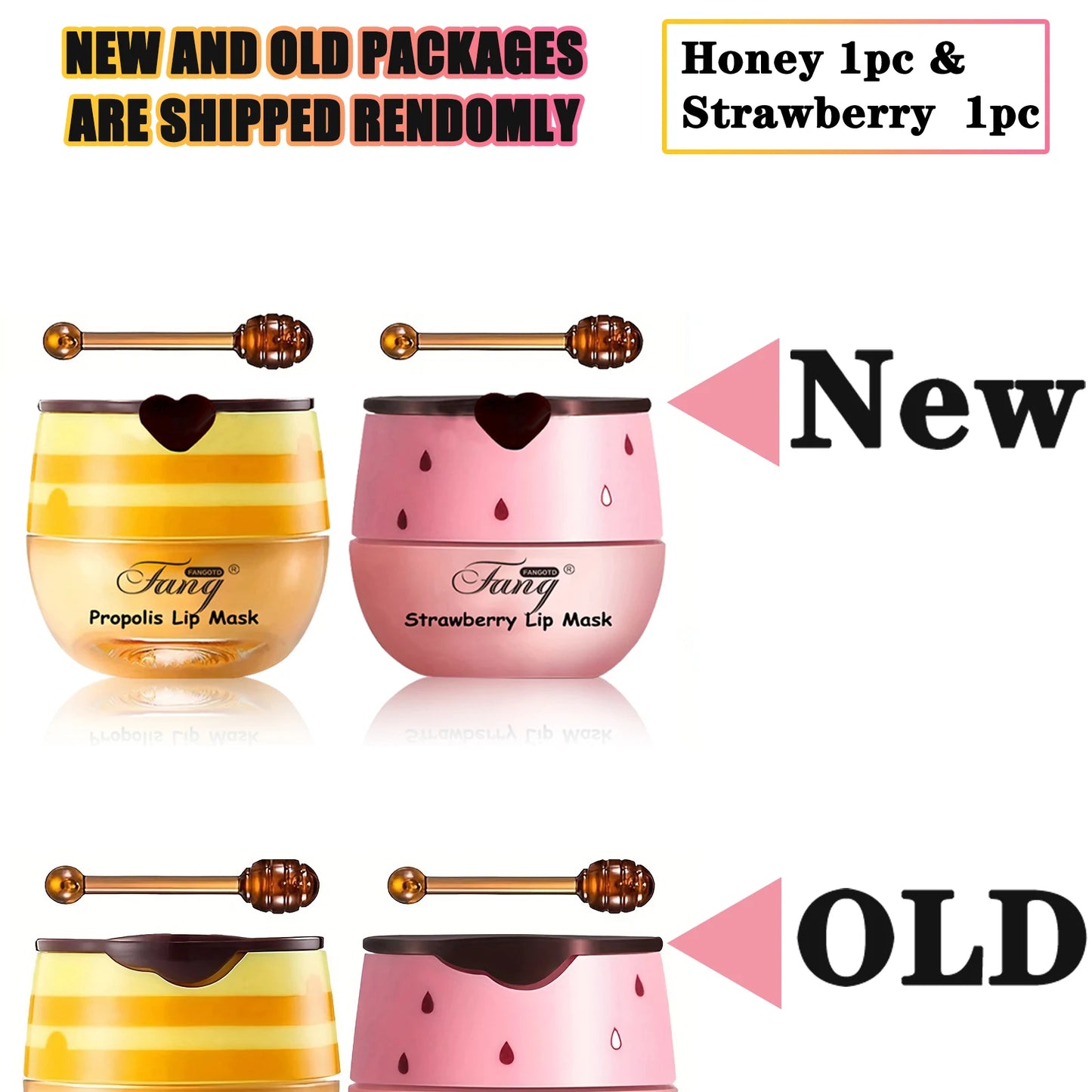 2 Pack Bee Balm Lip Balm, Exfoliating &amp; Hydrating &amp; Prevention Dry and Cracked Lip Scrubs Lip Sleeping Mask Reduces Lip Lines