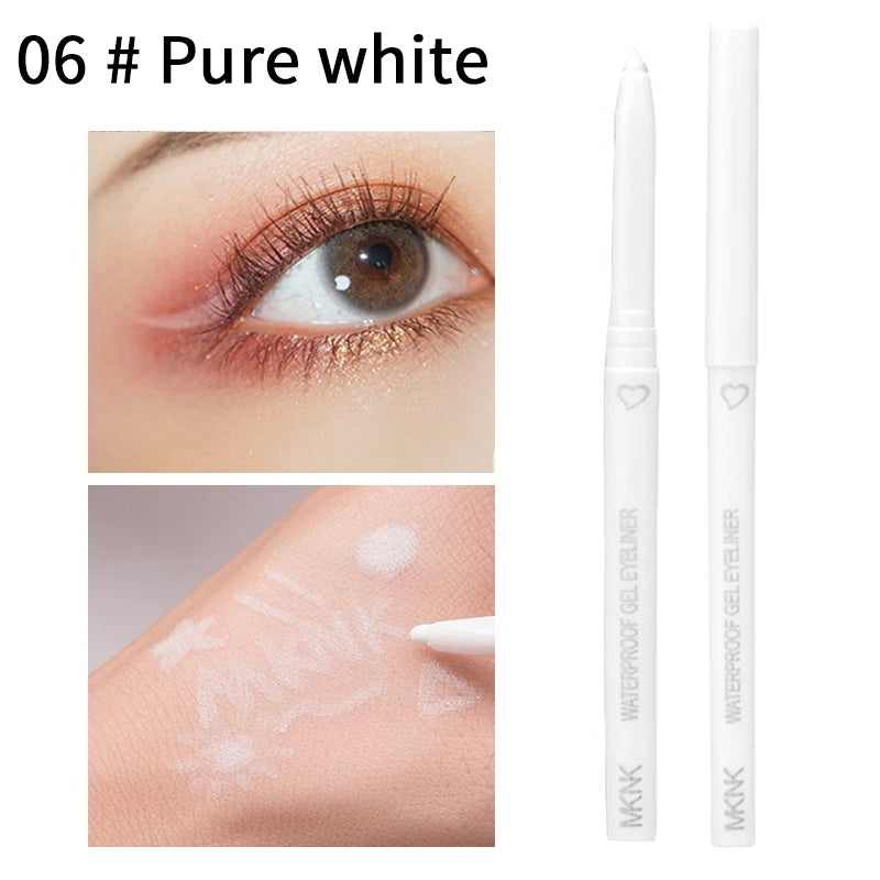Waterproof Eyeliner Pen Smooth Matte Black Brown Gel Eye Liner Pen Quick-drying Long Lasting Pencil Not Blooming Eye Makeup