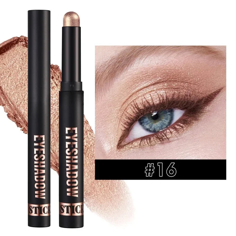 1PC Waterproof Pearlescent Eyeshadow Pencil Stick 6 Colors Lasting Glitter Shimmer Eye Shadow Highlighter Pen Eyes Makeup Tools