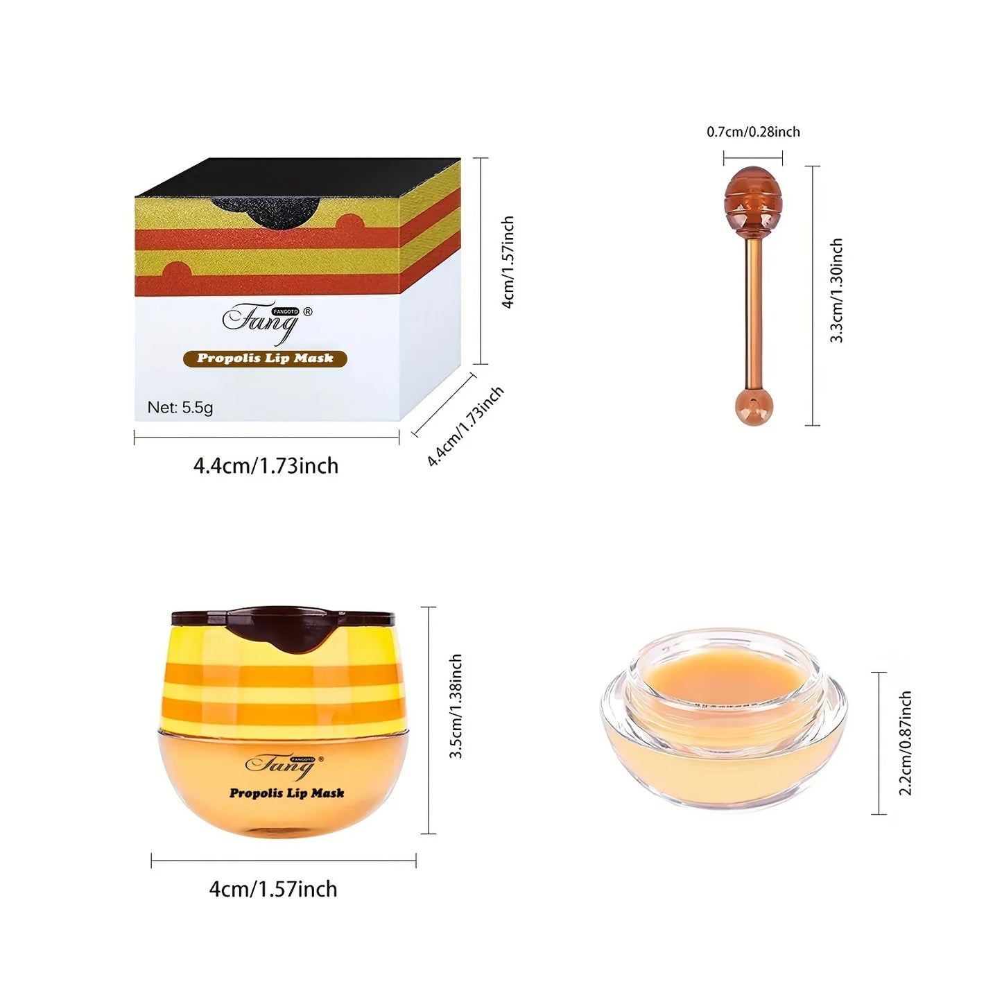 2 Pack Bee Balm Lip Balm, Exfoliating &amp; Hydrating &amp; Prevention Dry and Cracked Lip Scrubs Lip Sleeping Mask Reduces Lip Lines