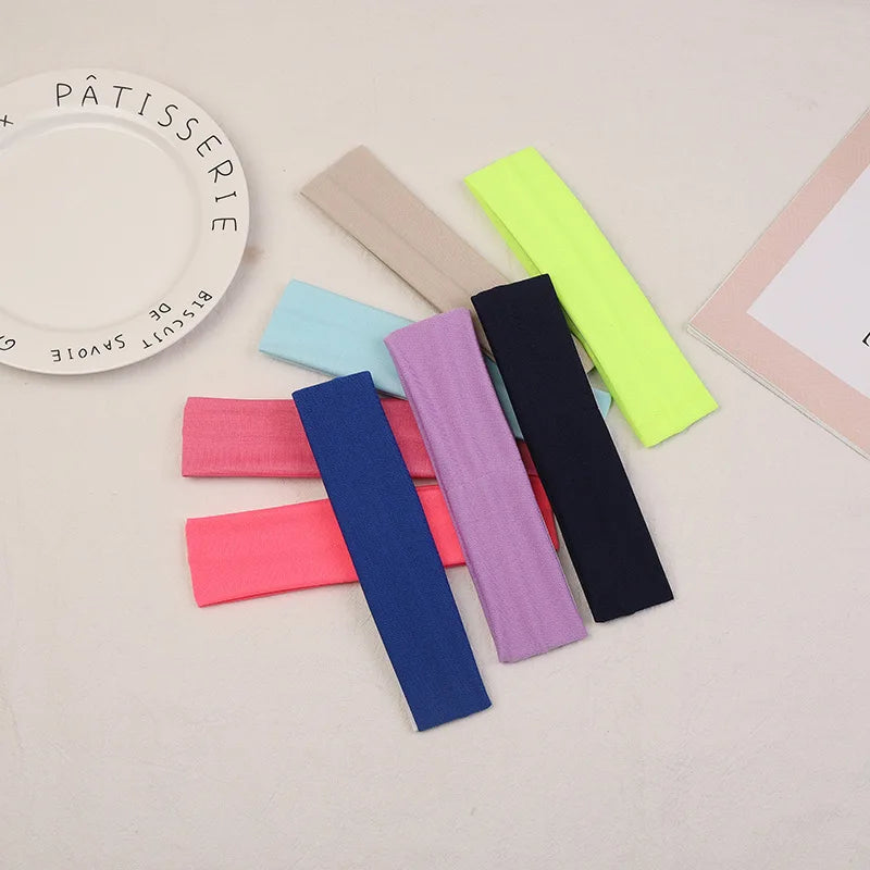 Stretchy Sports Yoga Hair Bands Solid Color Tennis Elastic Headbands Fitness Yoga Headwear for Women Hair Accessories Wholesale