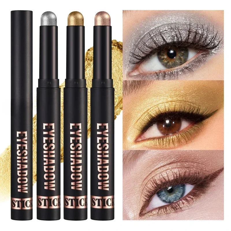 1PC Waterproof Pearlescent Eyeshadow Pencil Stick 6 Colors Lasting Glitter Shimmer Eye Shadow Highlighter Pen Eyes Makeup Tools