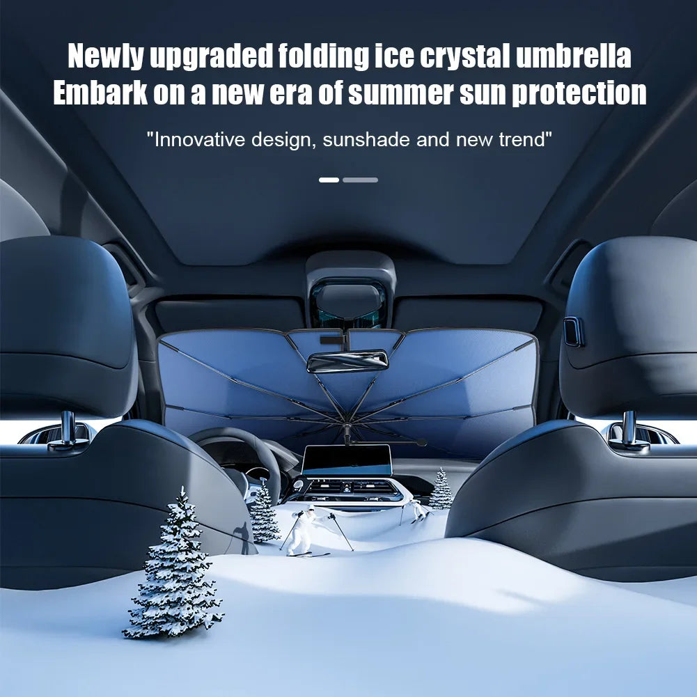 Car Sunshade Windshield Umbrella with 360°Rotation Bendable Handle Front Window Sun shade UV Protection Summer Car Accessories