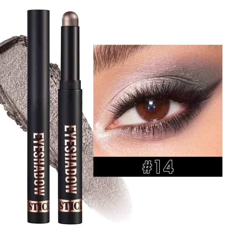 1PC Waterproof Pearlescent Eyeshadow Pencil Stick 6 Colors Lasting Glitter Shimmer Eye Shadow Highlighter Pen Eyes Makeup Tools