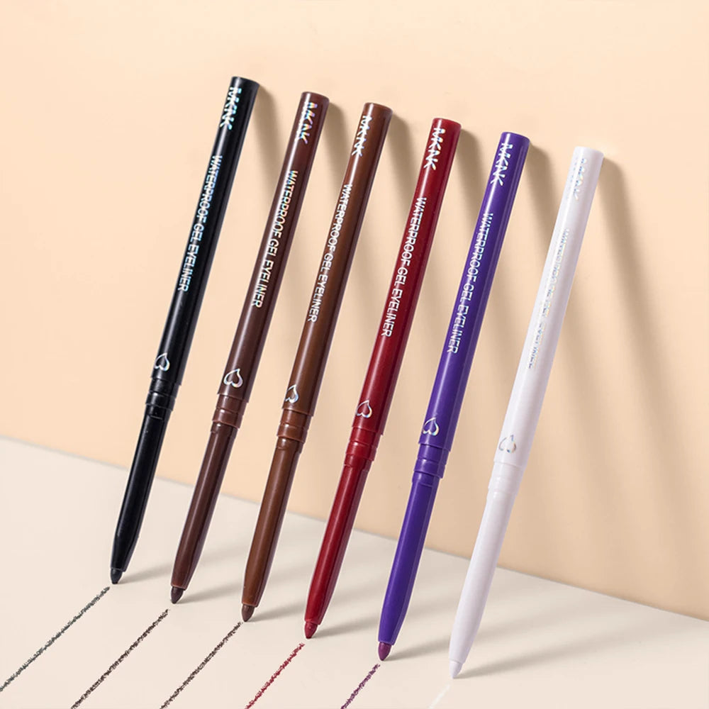 Waterproof Eyeliner Pen Smooth Matte Black Brown Gel Eye Liner Pen Quick-drying Long Lasting Pencil Not Blooming Eye Makeup