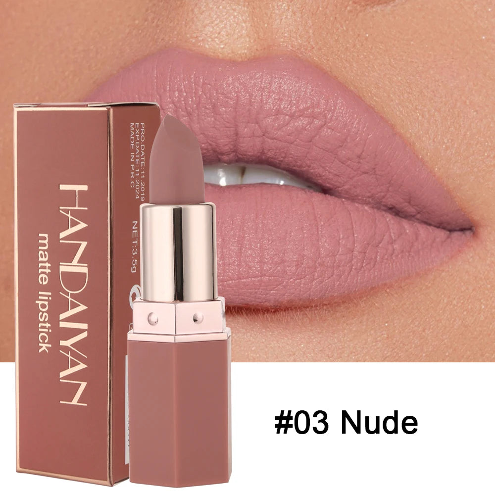 6-Color Matte Lipstick, Non-Fading, Non-Stick Cup Long-Lasting Velvet Finish, Smooth Matte Lip Color Waterproof Smudge-proof