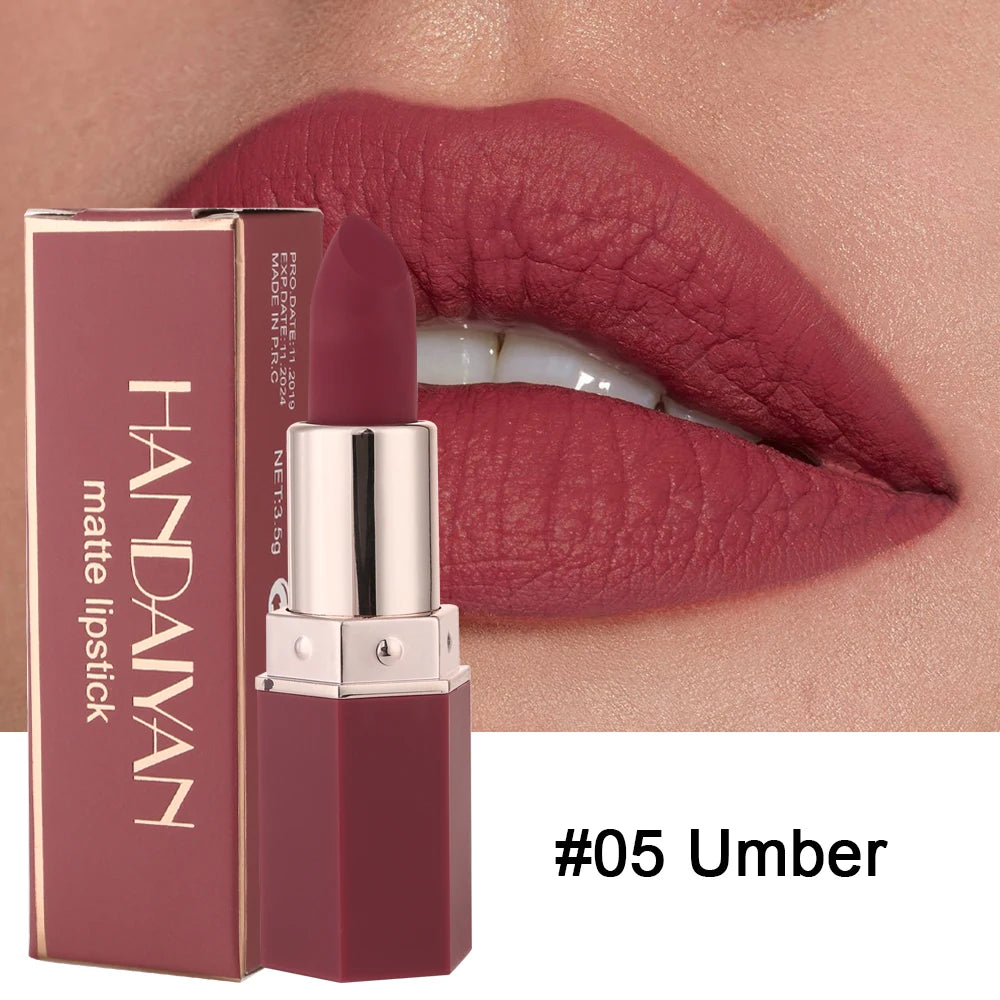 6-Color Matte Lipstick, Non-Fading, Non-Stick Cup Long-Lasting Velvet Finish, Smooth Matte Lip Color Waterproof Smudge-proof