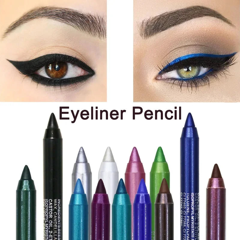 6 Colors Long-lasting Eye Liner Pencil Waterproof Pigment Blue Brown Black Eyeiner Pen Women Fashion Color Eye Makeup Cosmetic