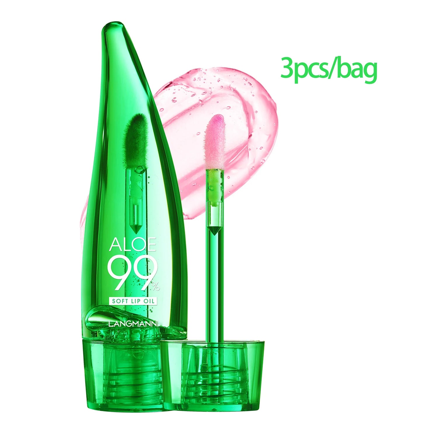 langmannni Aloe Vera Moisturizing Lip Gloss Warm Feeling Color Changing Lip Glaze Long Lasting Moisture Lip Oil