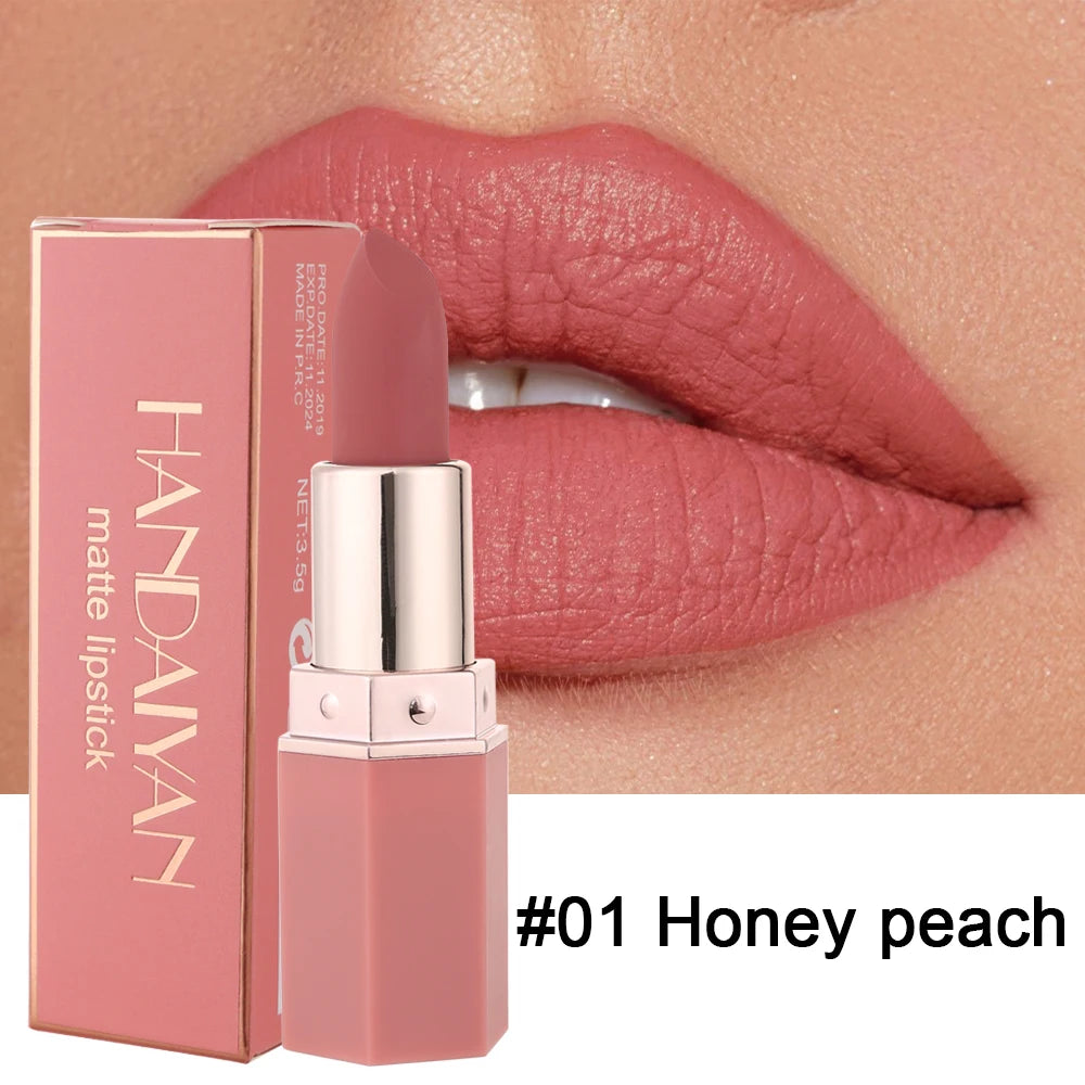 6-Color Matte Lipstick, Non-Fading, Non-Stick Cup Long-Lasting Velvet Finish, Smooth Matte Lip Color Waterproof Smudge-proof