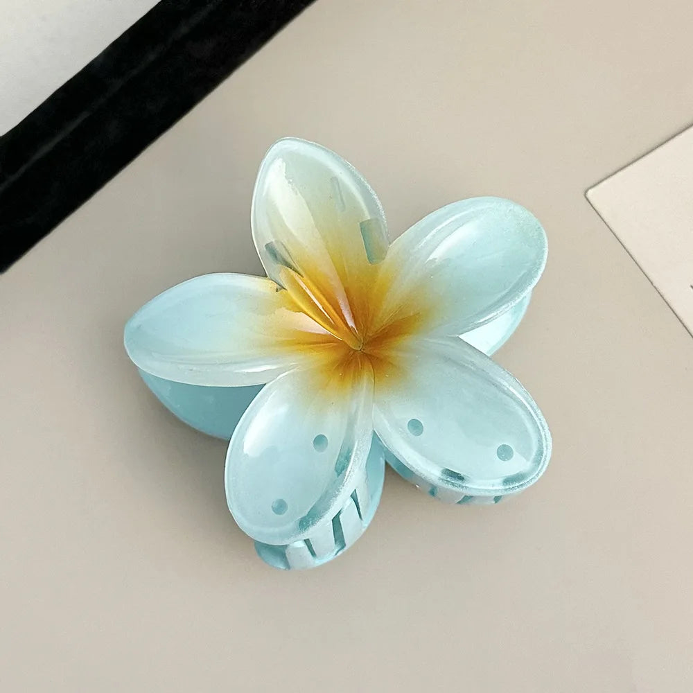 2024 New Vacation Egg Flower Hair Clips Hawaii Beach Claws Bohemian Hairpin for Girls